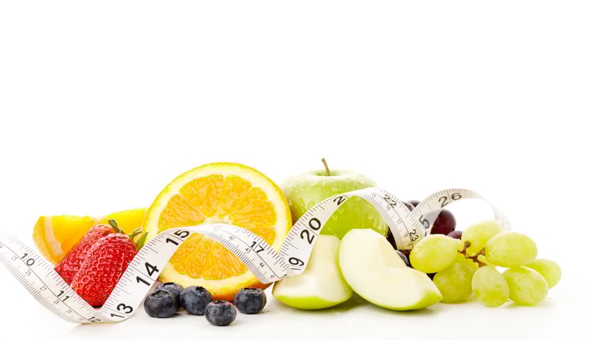 Fruit with measuring tape