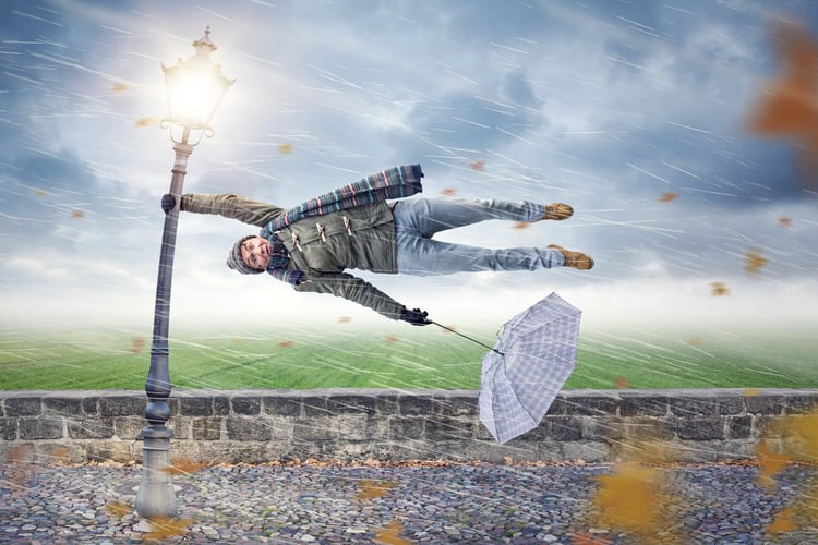 Man gets blown away by a turbulent market