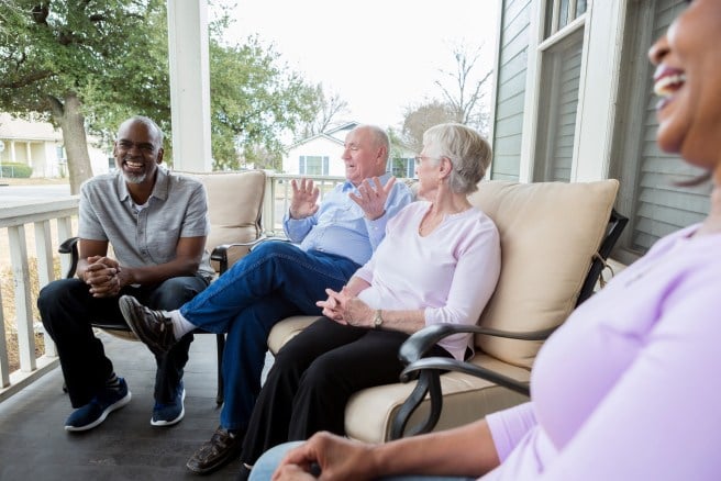Group of people discussing their retirement income strategy