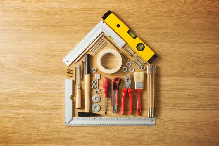 Recent Hurricanes and California Wildfires, Home with repair tools