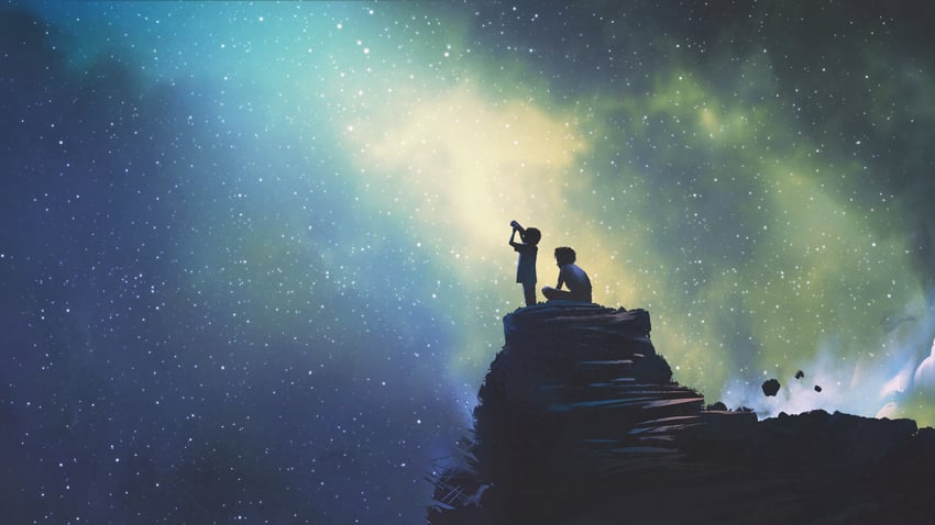 two brothers looking at stars and looking beyond fees