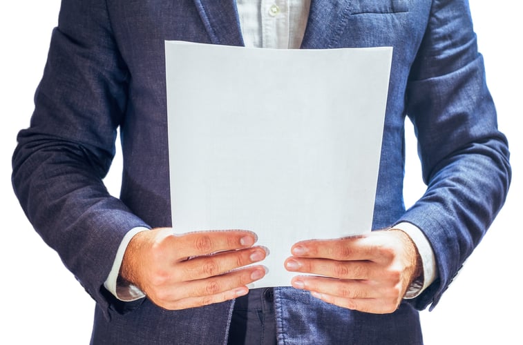 Businessman reading project documentation