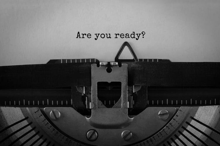 Typewriter asking are you ready