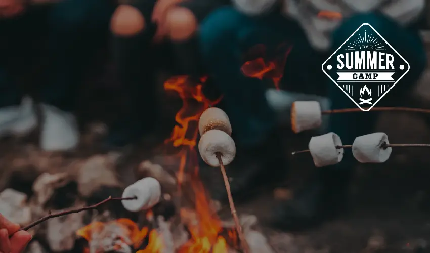Camp RPAG campfire roasting marshmallows